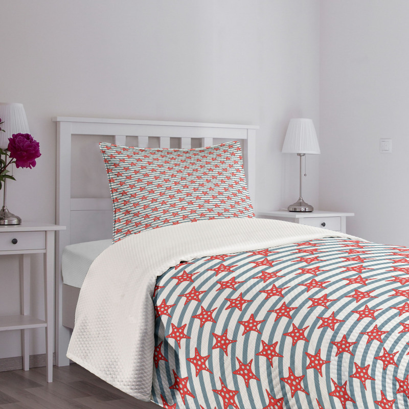 Seastars with Stripes Bedspread Set