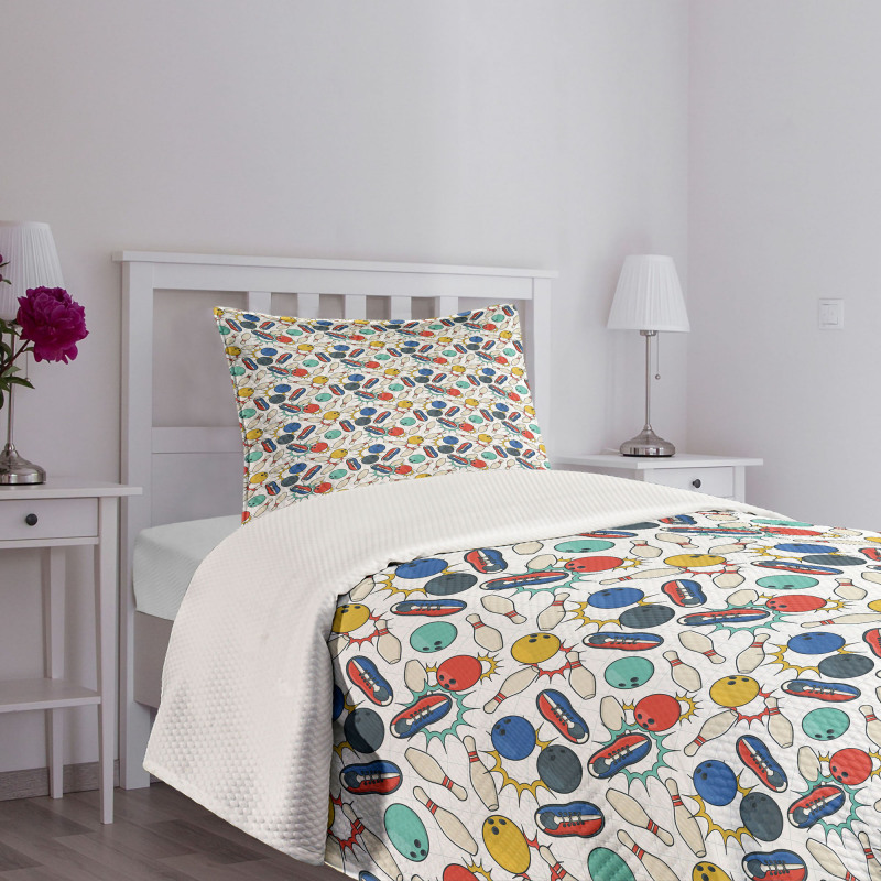 Color Doodle Retro Bedspread Set