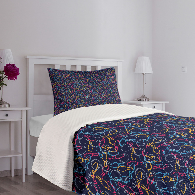 Vibrant Color Outlines Bedspread Set