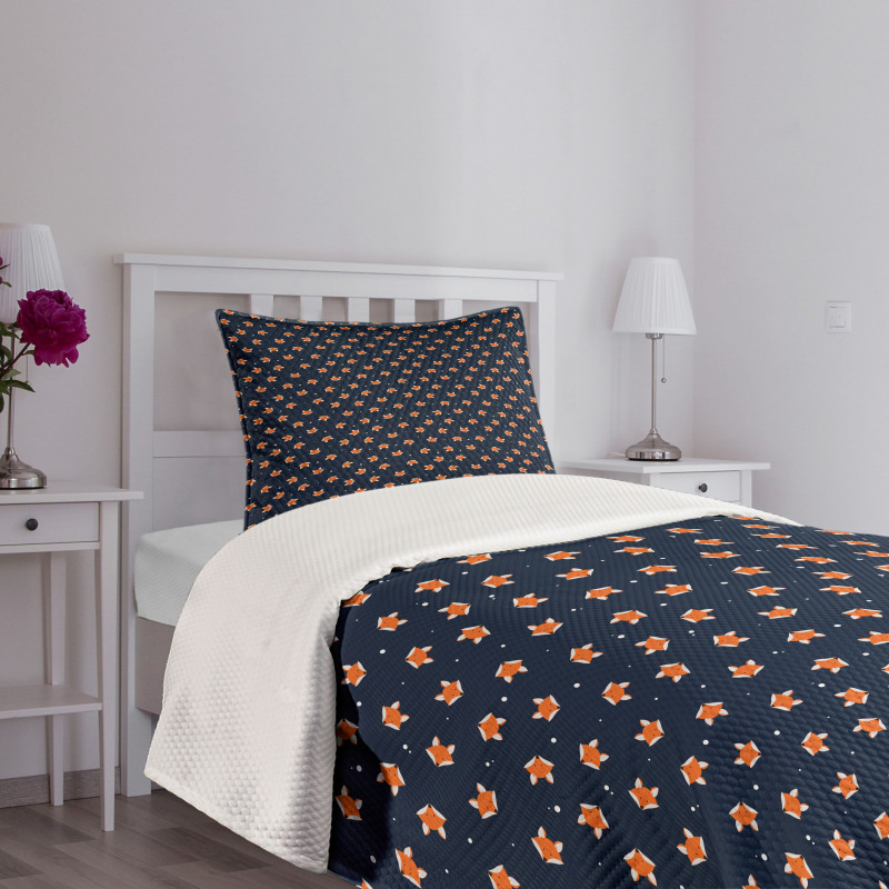 Small Orange Forest Mammal Bedspread Set