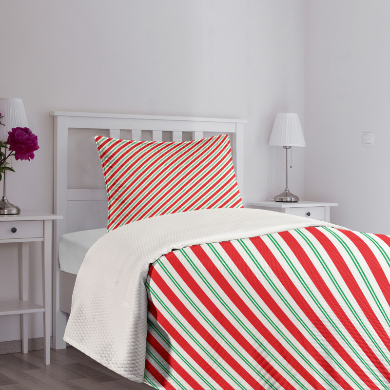 Bicolor Stripes Bedspread Set