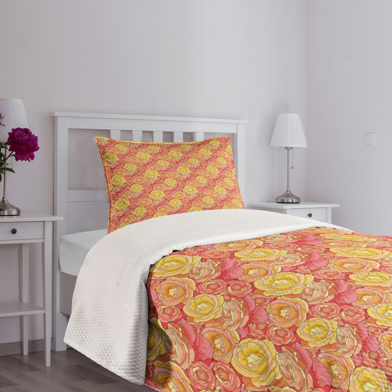 Romantic Roses Garden Bedspread Set