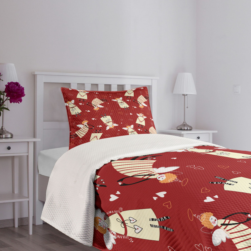 Xmas Comic Hearts Myth Bedspread Set