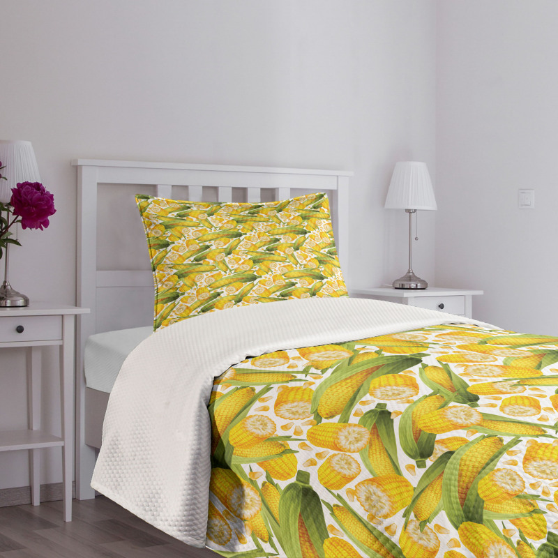 Organic Vegetable Stalks Bedspread Set