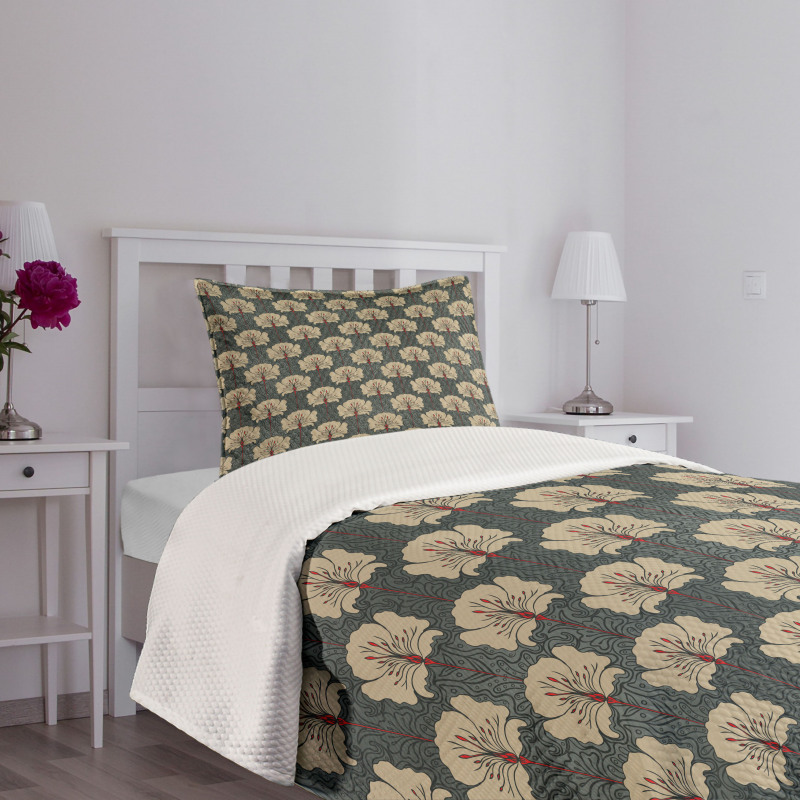 Art Nouveau Poppies Bedspread Set