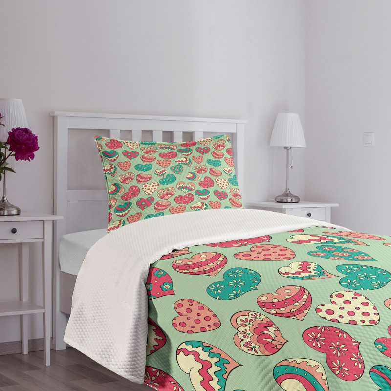 Colorful Love Cheers Bedspread Set