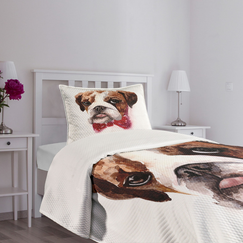 Watercolor Dog Bedspread Set