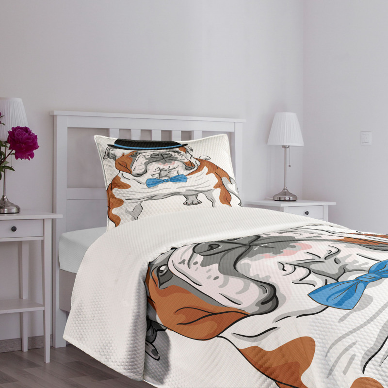 Hipster Dog Bedspread Set