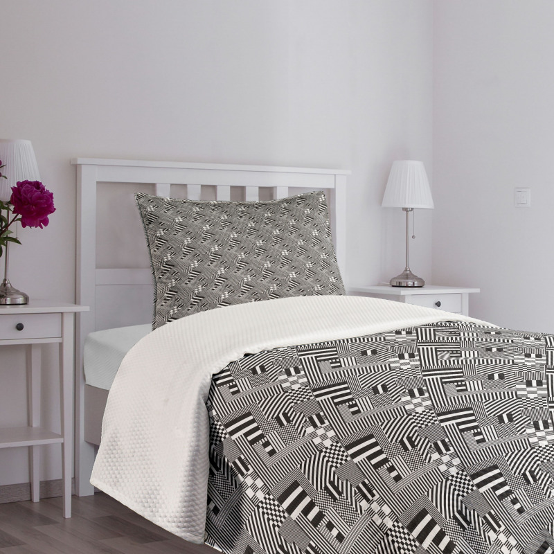 Stripes Sqaures Bedspread Set