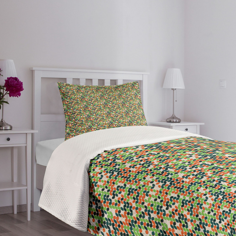 Silhouette Motif Abstract Bedspread Set