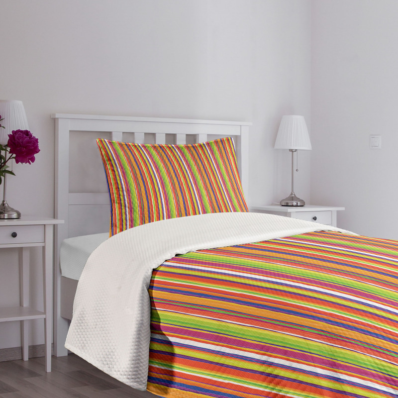 Barcode Style Lines Bedspread Set