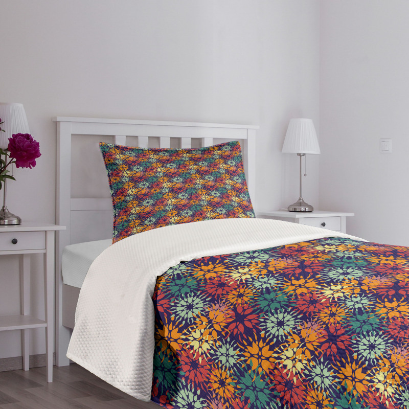 Colorful Petal Design Bedspread Set