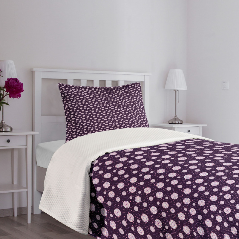 Circles Dots Short Lines Bedspread Set