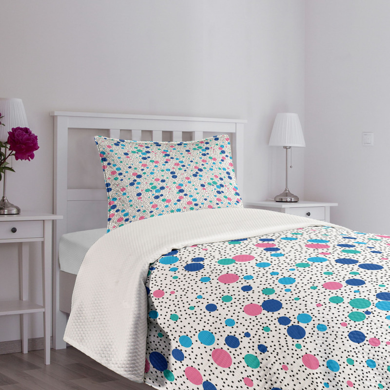 Dots Circles Girlish Bedspread Set