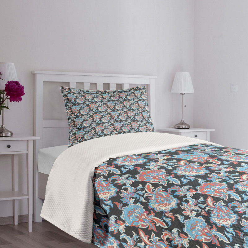 Retro Folk Blossoms Bedspread Set