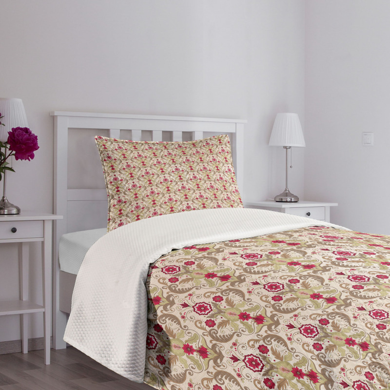 Classical Vintage Floral Bedspread Set