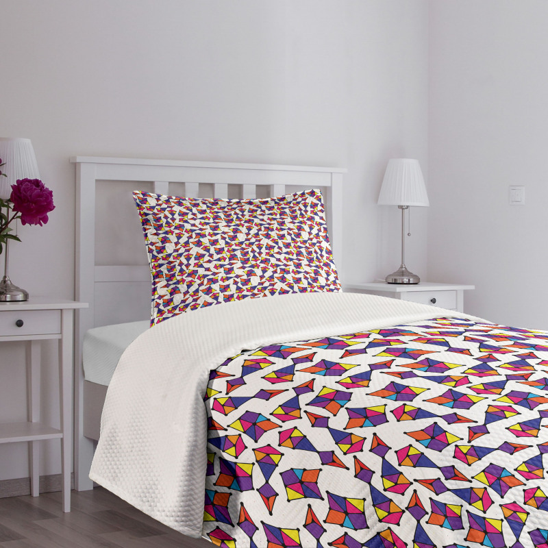 Abstract Shapes Dots Bedspread Set