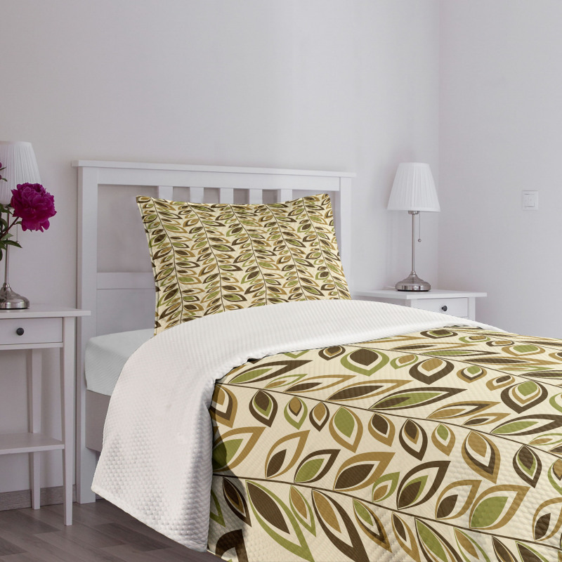 Abstract Leafy Branches Bedspread Set