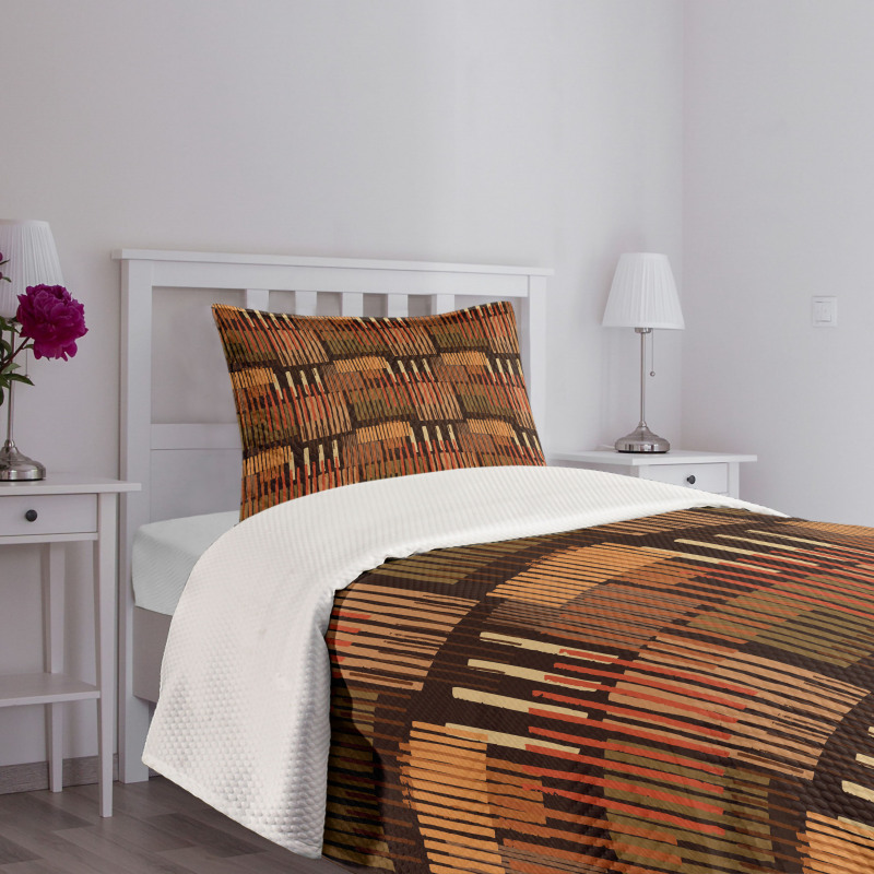 Geometric Stripes Design Bedspread Set