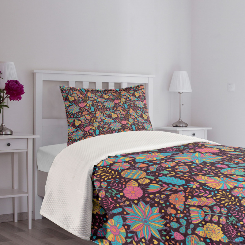 Doodle Scattered Dots Bedspread Set