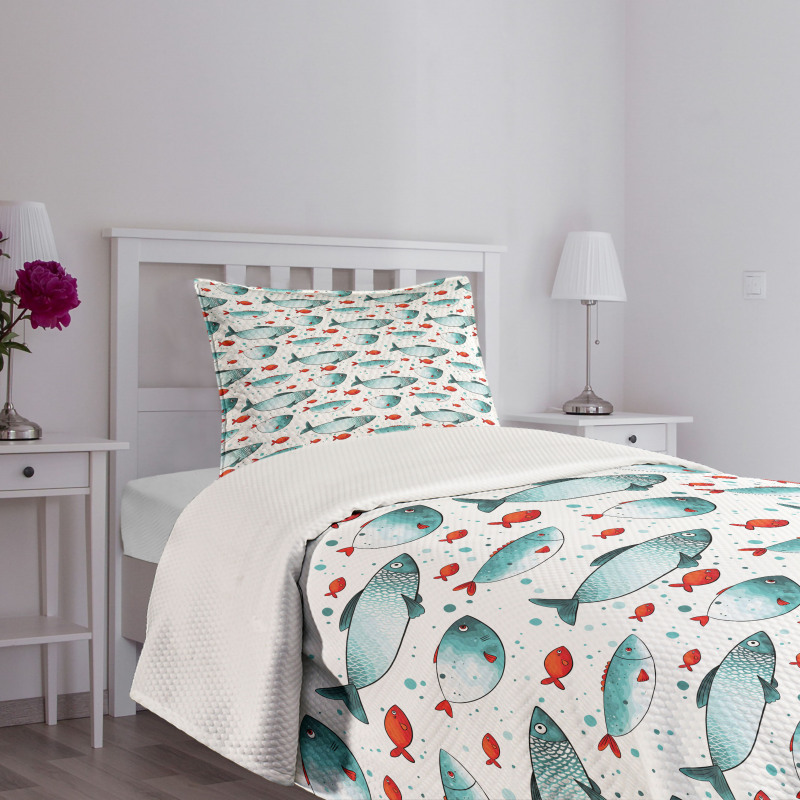 Subaquatic Animal Pattern Bedspread Set