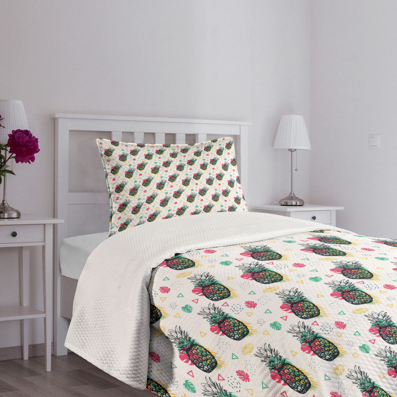 Sketch Style Fruits Bedspread Set