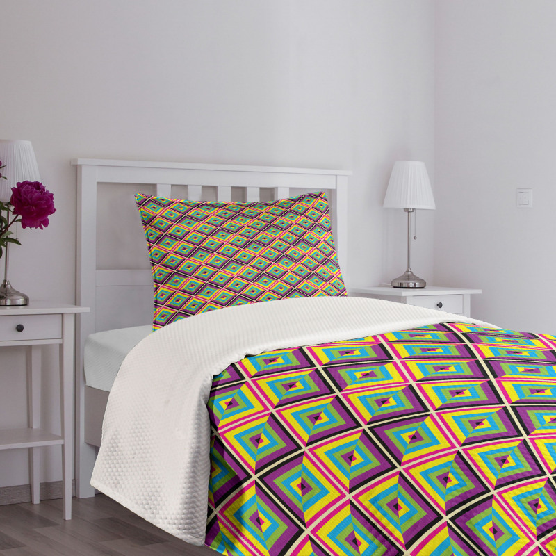 Rhombus Composition Bedspread Set