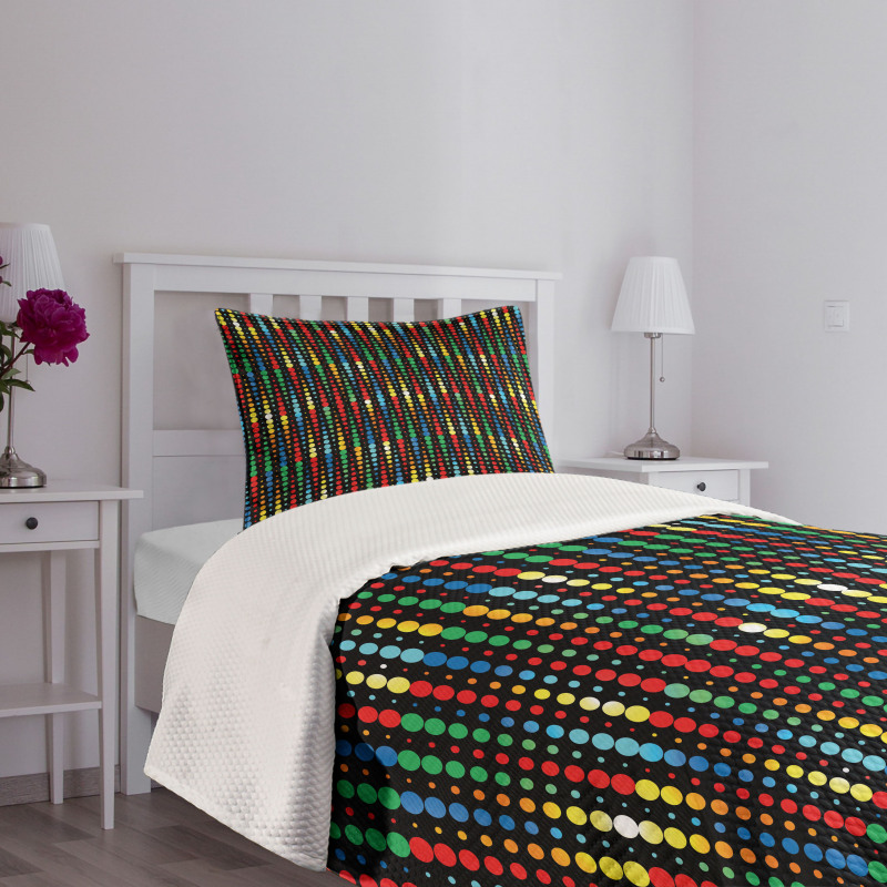 Halftone Pattern Motif Bedspread Set