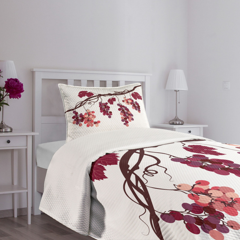 Vine Colorful Grapes Bedspread Set