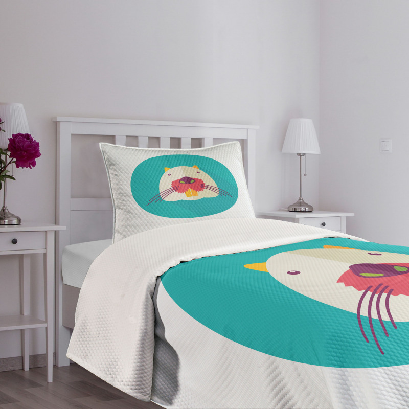 Cartoon Beaver Design Bedspread Set