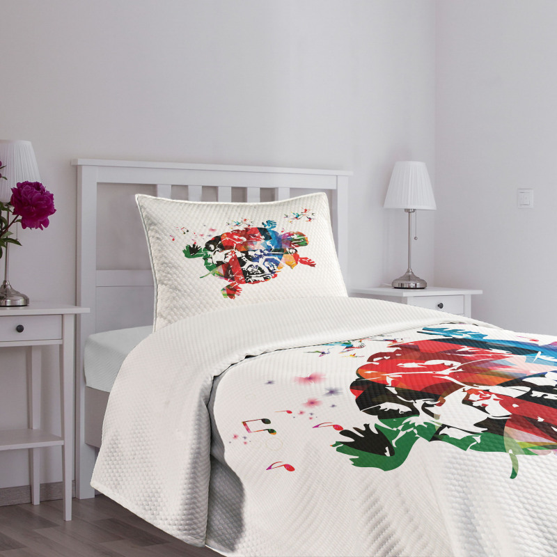 Abstract Turtle Notes Bedspread Set