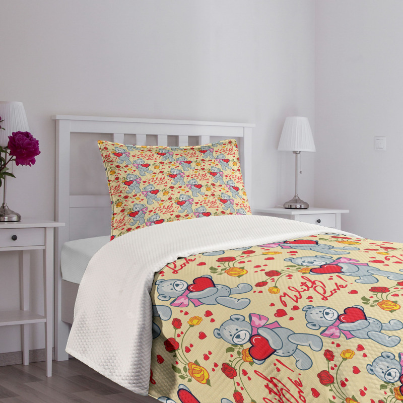 Bears Hearts Bedspread Set