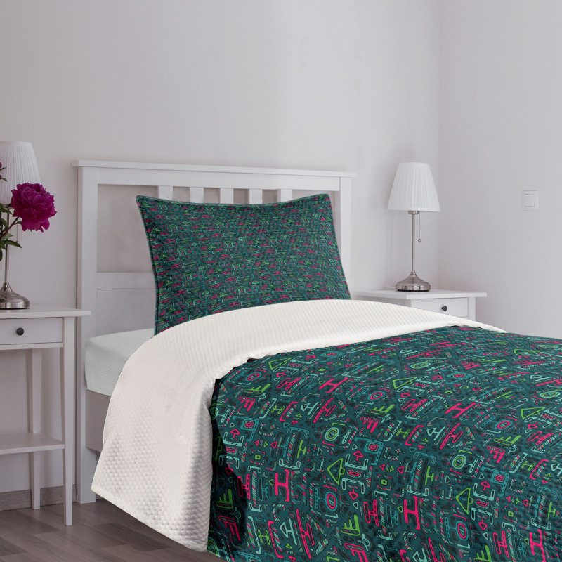 Vibrant Color Geometric Bedspread Set