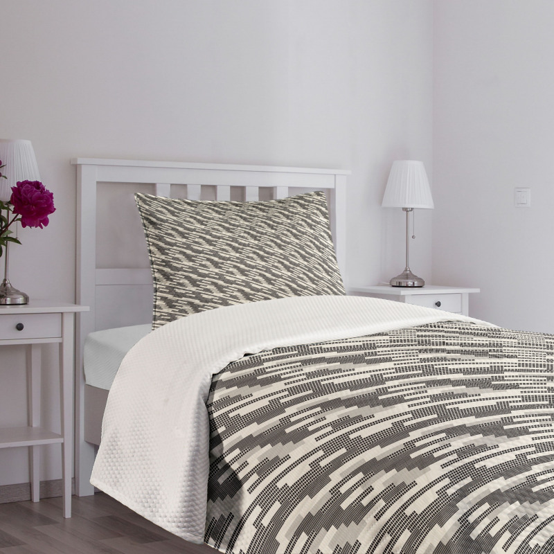 Modern Squares Stripes Bedspread Set