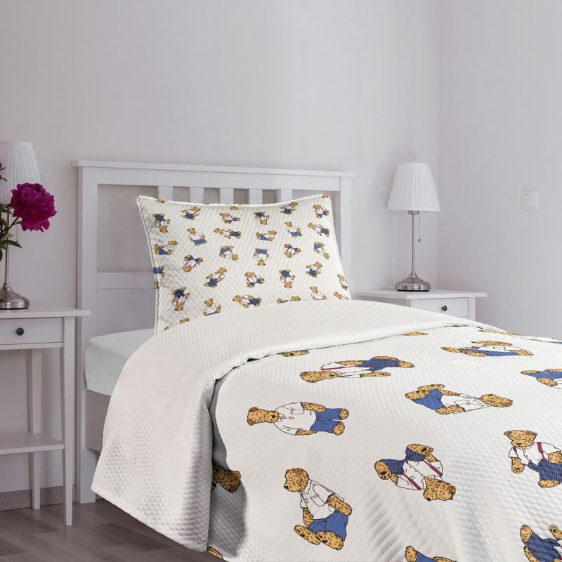 Teddy Bear Cartoon Bedspread Set