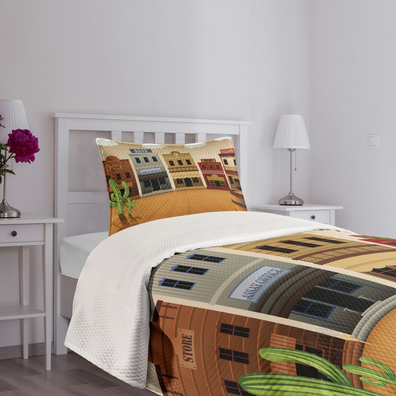 Wild West Village Town Bedspread Set