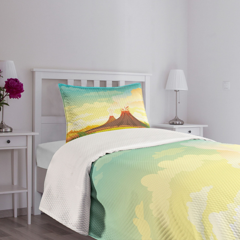 Prehistoric Mountain Bedspread Set