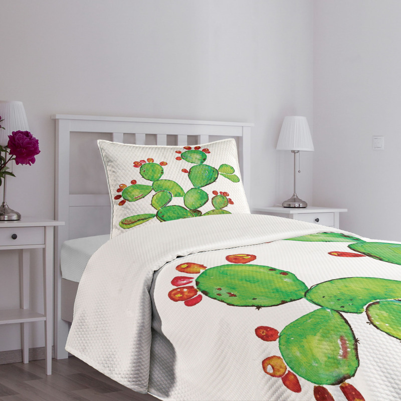 Ripe Prickly Pear Fruits Bedspread Set