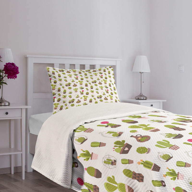 Garden Plants Succulents Bedspread Set