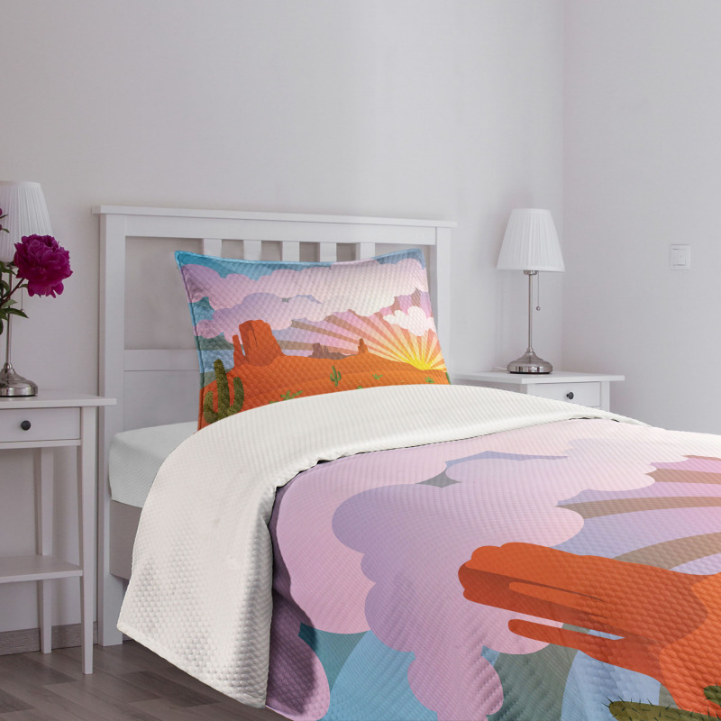 Abstract Desert Sunset Bedspread Set