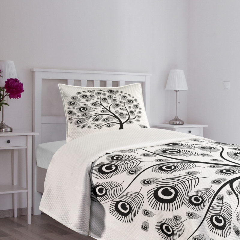 Peacock Motifs Bedspread Set