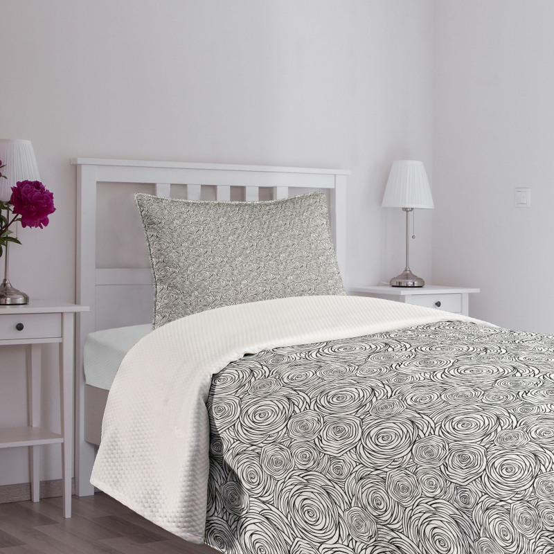 Spiral Roses Bedspread Set