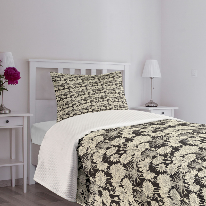 Monochrome Spring Growth Bedspread Set