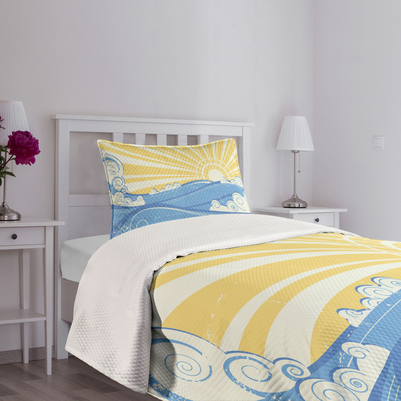 Vintage Waves with Sun Bedspread Set