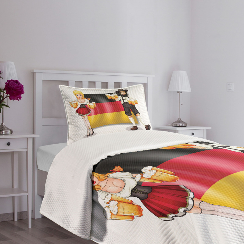 Traditional Man Woman Bedspread Set