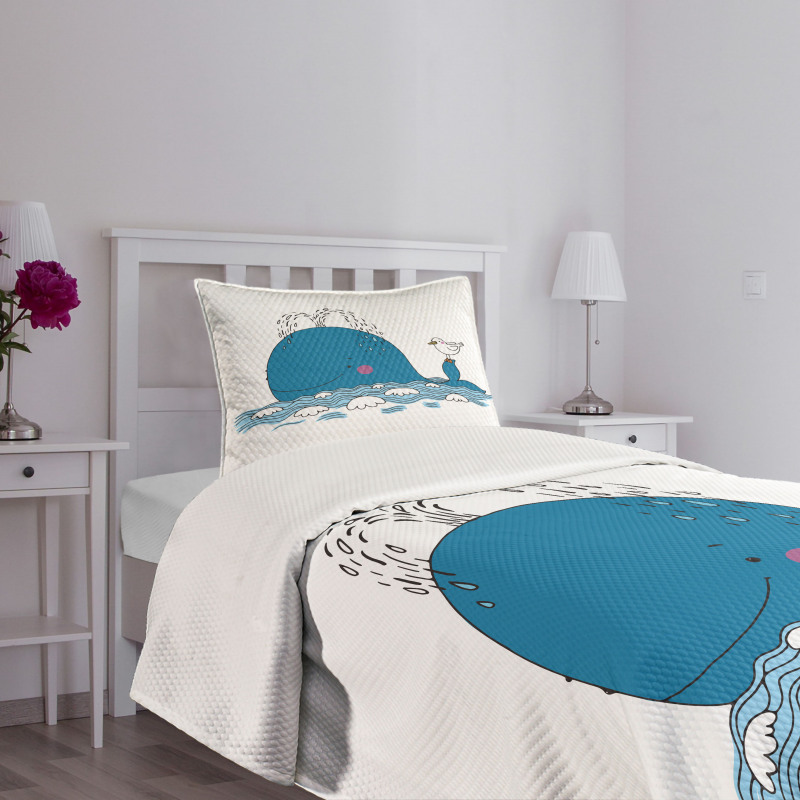 Sea Mammal with Seagull Bedspread Set