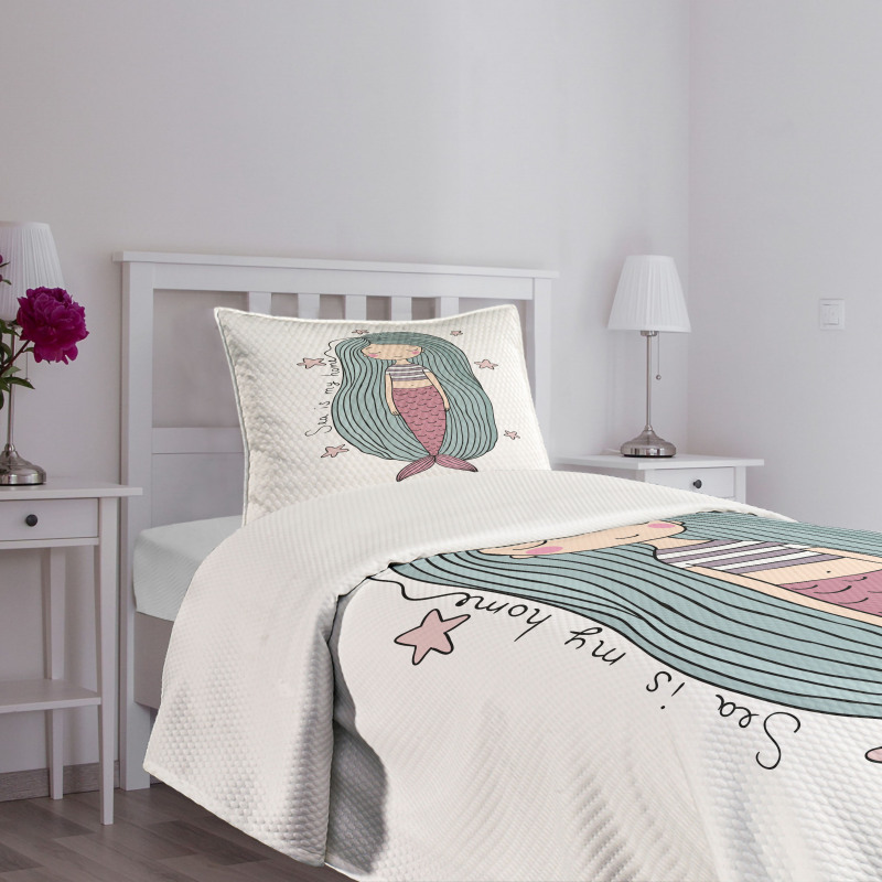 Sea is My Home Girl Bedspread Set