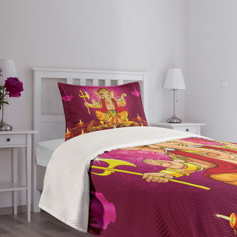 Colorful Asian Animals Bedspread Set
