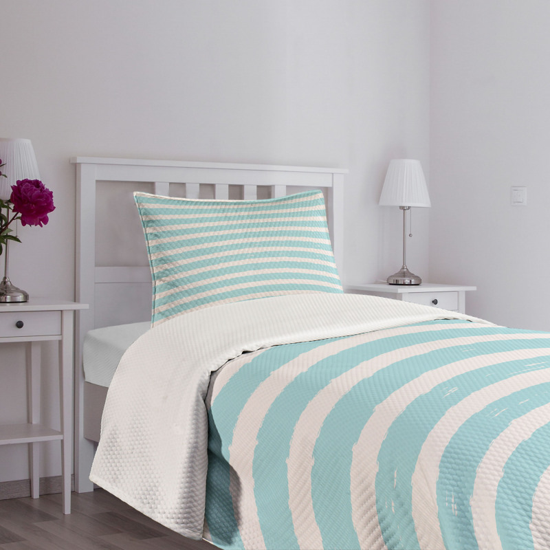 Striped and Grunge Brush Bedspread Set