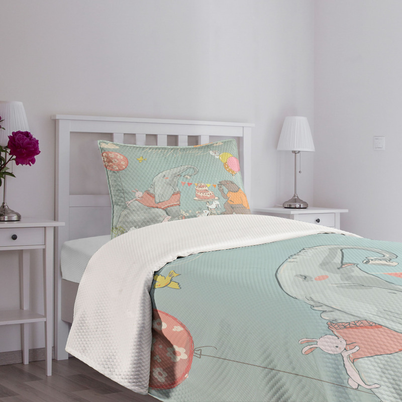Elephant Hares Bedspread Set